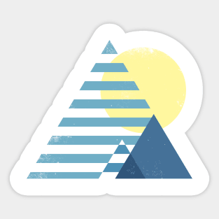 Retro Blue Mountains Sticker